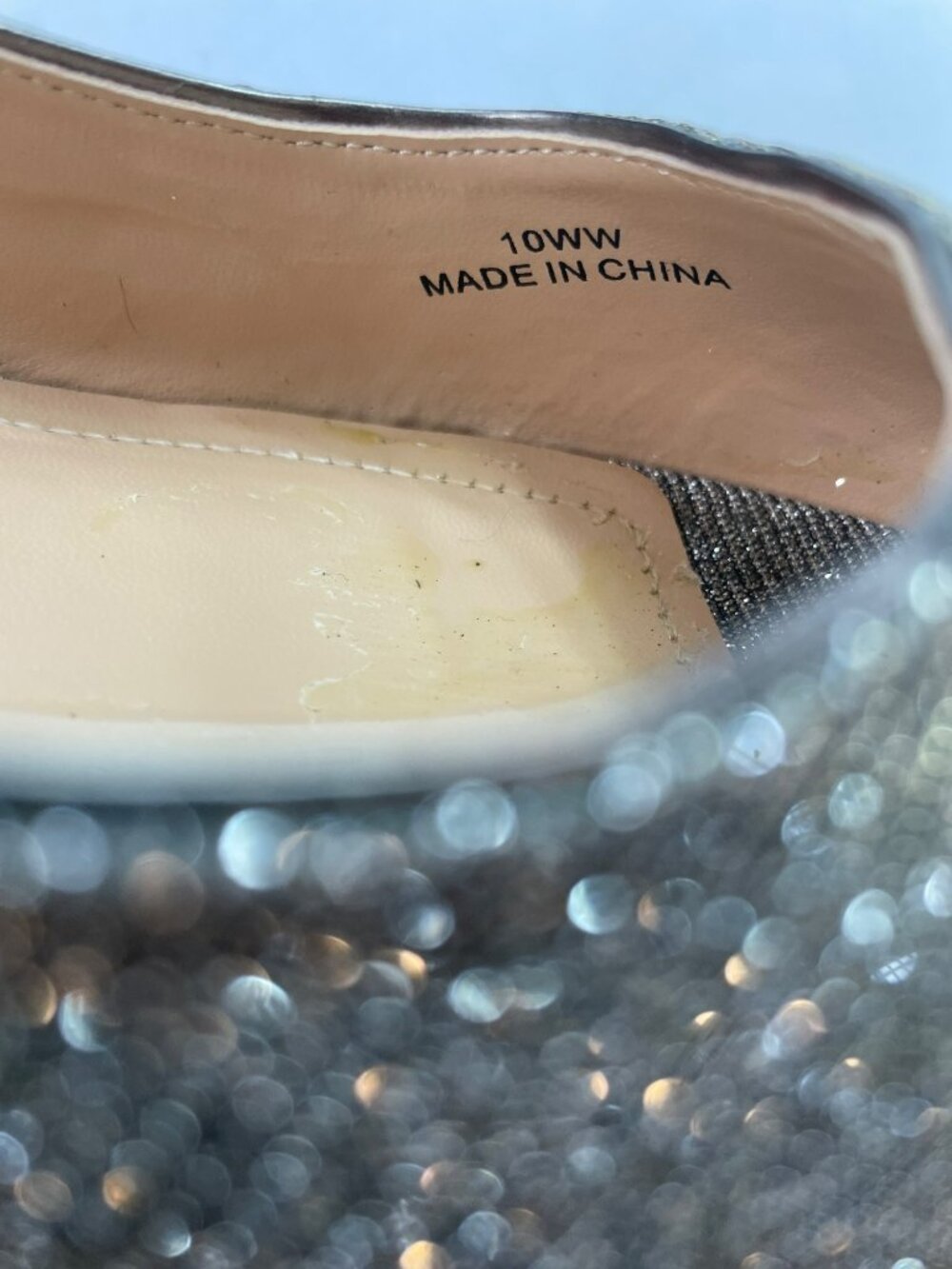 J. Renee Jenvey Silver Metallic Sling Back Sandals Sz 10WW MSRP$110 DEFECT NEW - Picture 9 of 12